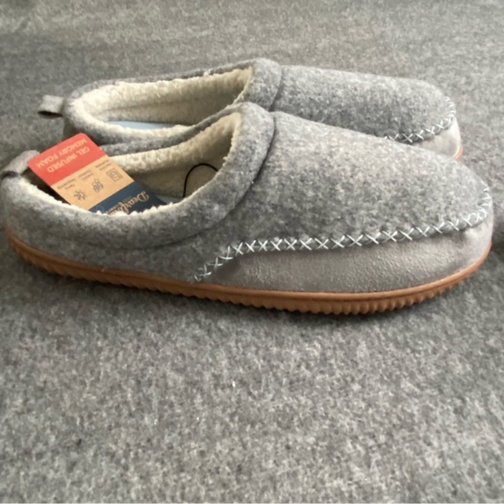 DearFoams Slippers Women’s Size 11-12 Grey Slip On/Off Clog Washable New